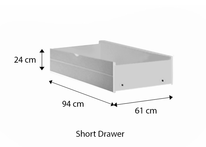Jack Super Single Bed Frame with 2 Short Drawers